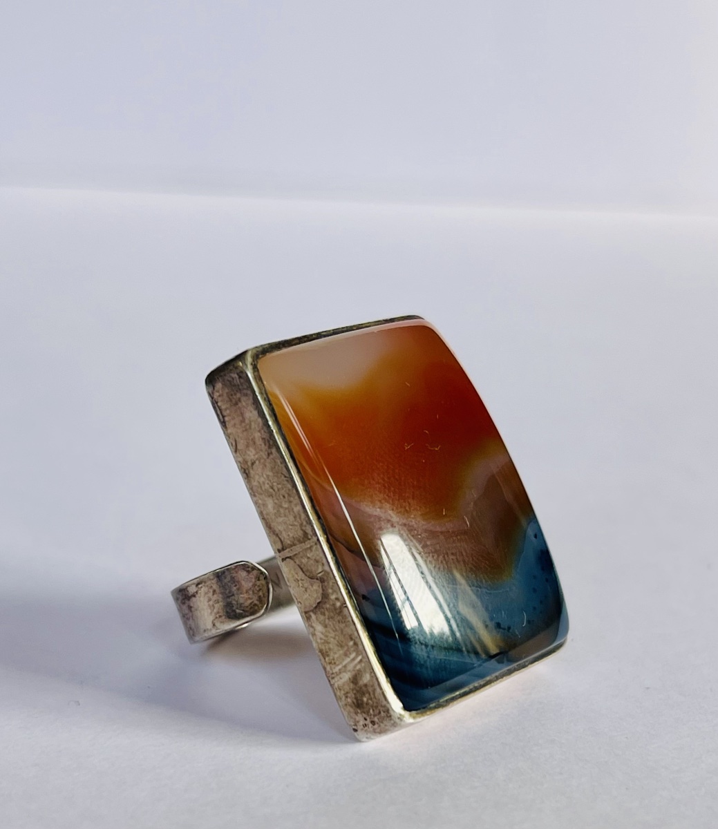 Solid Silver And Sardonyx Ring By Bonnet 